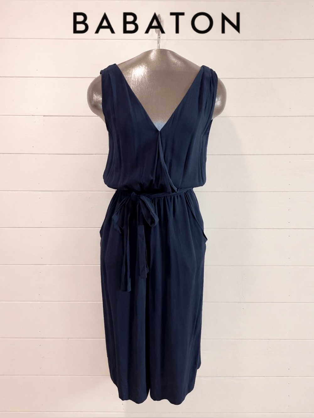 BABATON • Sleeveless Navy Dress XS